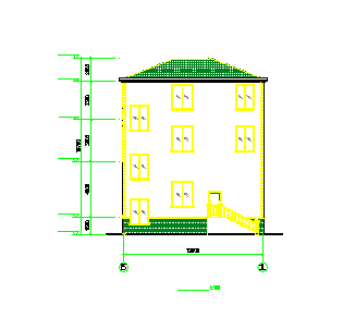 某地三层别墅建筑设计cad施工图带效果图-图二