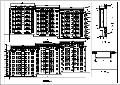 六层砖混结构住宅楼全套建筑时间cad图(带阁楼设计，共七张)-图一