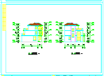 某地区三层别墅建筑设计cad施工图带效果图-图一