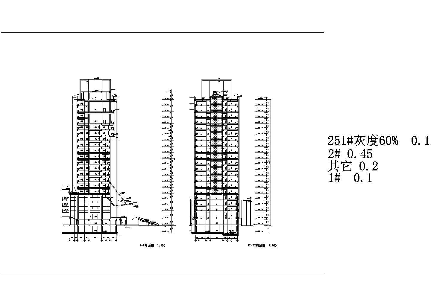 铁岭市民中心23层办公楼建筑施工图(知名大学设计)