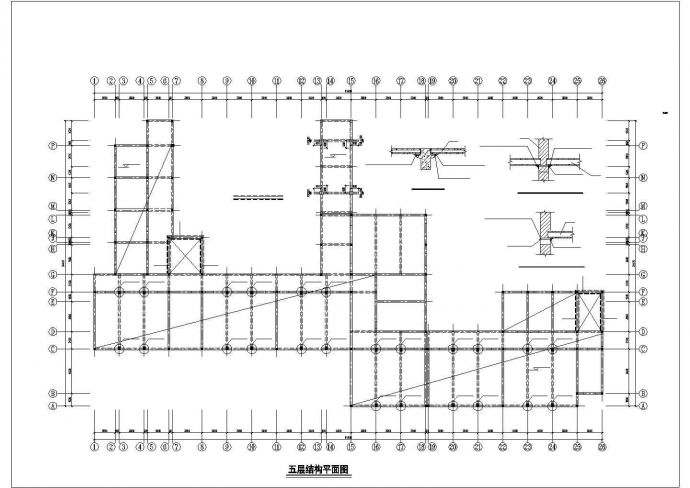 五层砖混教学楼加固改造施工CAD图_图1