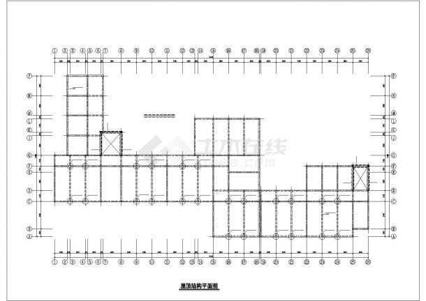 五层砖混教学楼加固改造施工CAD图-图二