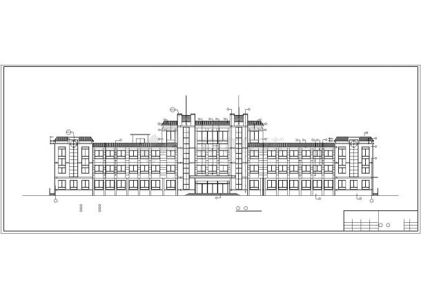 阜阳市某学校5100平米4层框混教学楼建筑设计CAD图纸（含夹层）-图一
