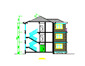 某三层自建房建筑cad设计图纸带效果图-图二