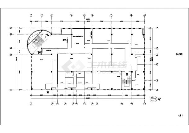 某100㎡郑州多层框架结构学校教学楼水电施工cad图纸-图一