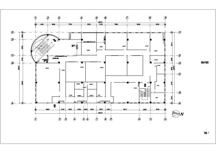 某100㎡郑州多层框架结构学校教学楼水电施工cad图纸_图1