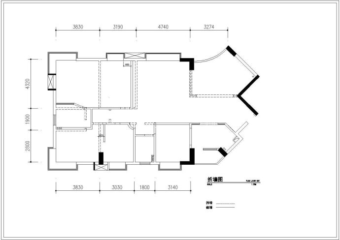 高档雅居户型室内装修设计施工图_图1