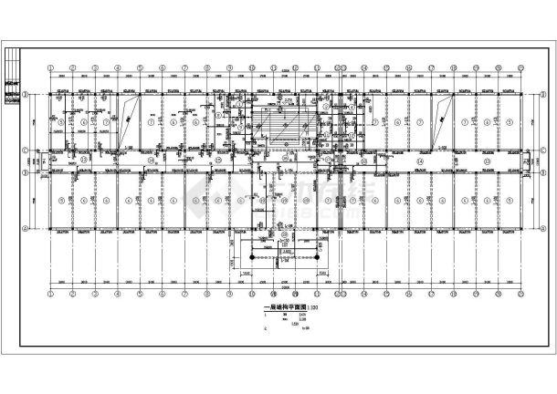 某四层砖混教学楼建筑施工CAD图纸（7度抗震）-图二