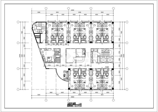 某市中心高级宾馆建筑全套设计施工CAD图纸-图二