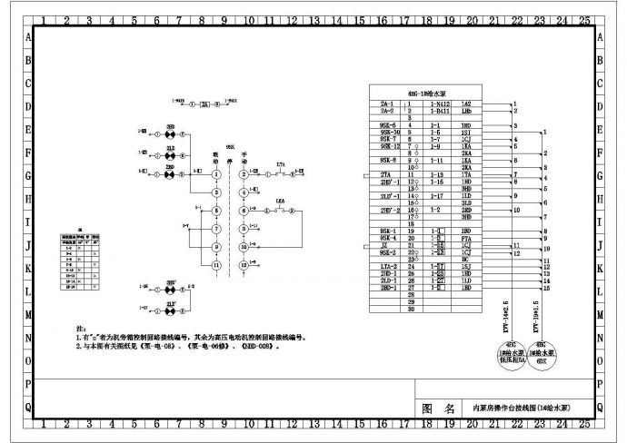 某内泵房操作台接线图CAD完整构造图_图1