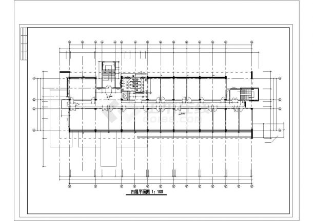 南京理工大学3900平米4层框架行政办公楼平面设计CAD图纸-图二