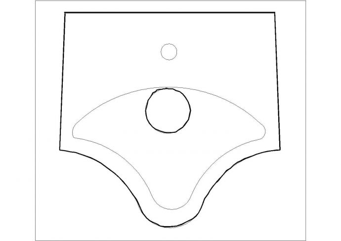 某立式小便器CAD节点平立面设计_图1