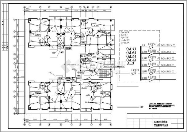 商住楼公寓电气施工CAD图纸-图二