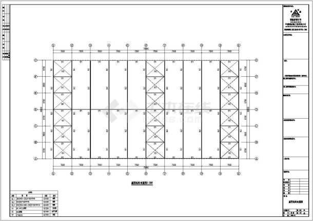 某公司40米×75米钢结构厂房CAD图纸-图二
