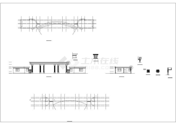 某大门设计CAD大样结构完整方案图-图一
