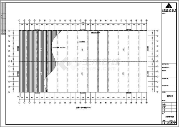 某公司72米X150米钢结构CAD图纸-图一