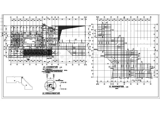 某国际学校教学楼及综合楼结构设计图CAD图纸-图一