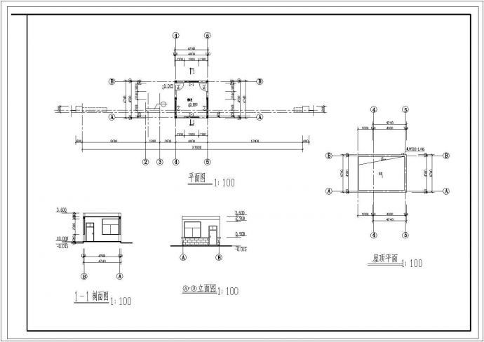 某全套门卫建筑CAD设计完整详细施工图_图1