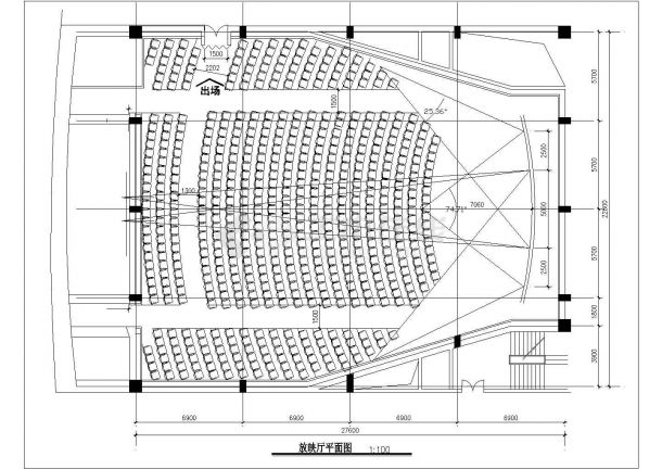 某城市电影院建筑完整设计施工CAD图纸-图一