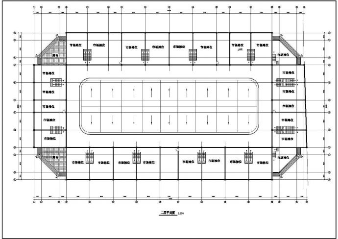 某农贸市场CAD建筑施工设计完整平面图_图1