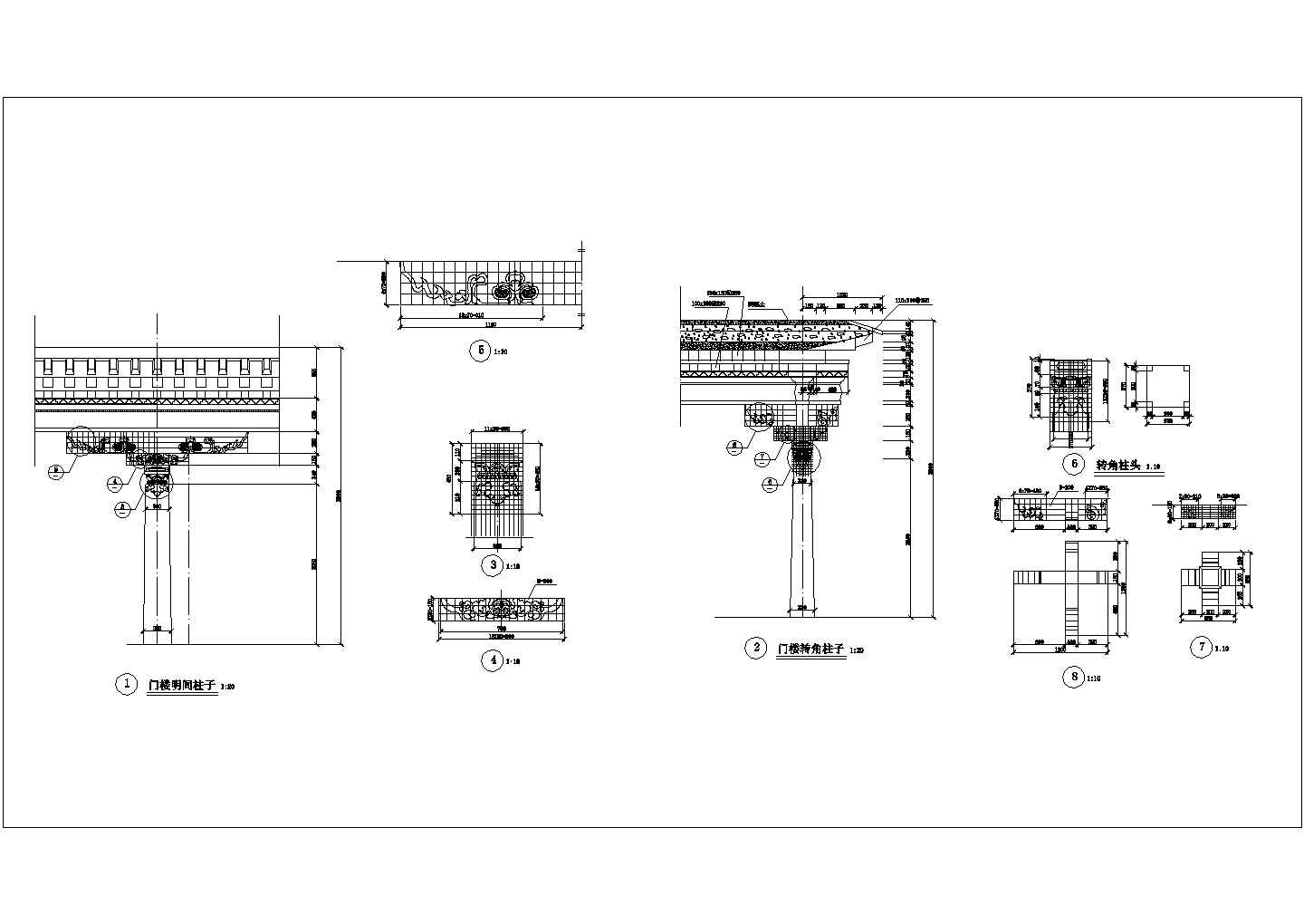 某西藏风格门楼样式CAD详细全套构造图纸