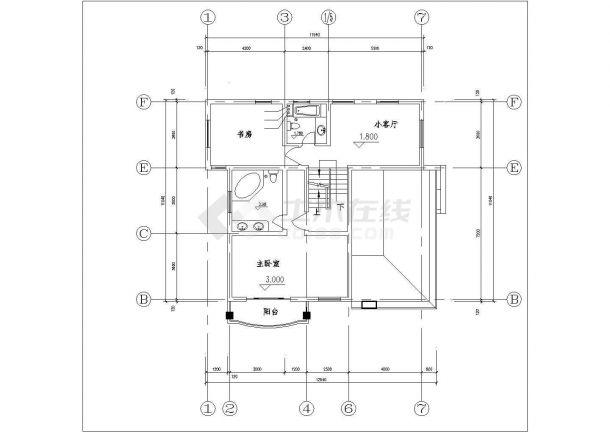 杭州市锦康新村某3层砖混结构单体别墅全套给排水系统计CAD图纸-图一