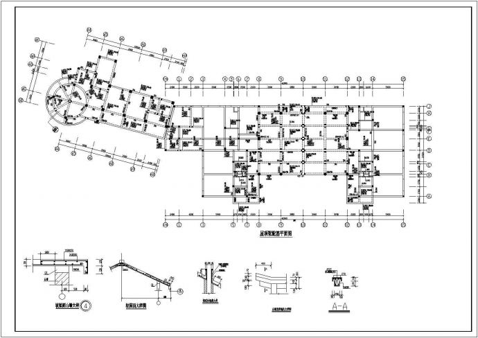 某三层烟厂招待所框架结构图CAD图纸_图1