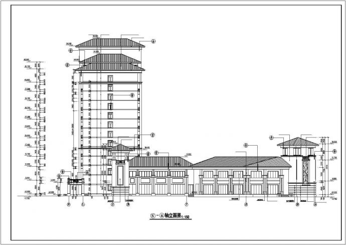 某城市度假型大酒店建筑设计施工CAD图纸_图1