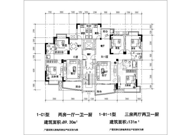 瑞昌市碧桂园某工程项目户型设计平面CAD图纸-图二