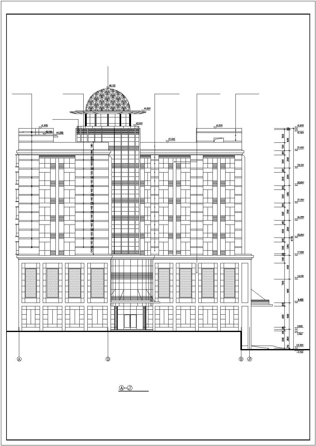 某城市度假型经典酒店建筑装修设计施工CAD图纸