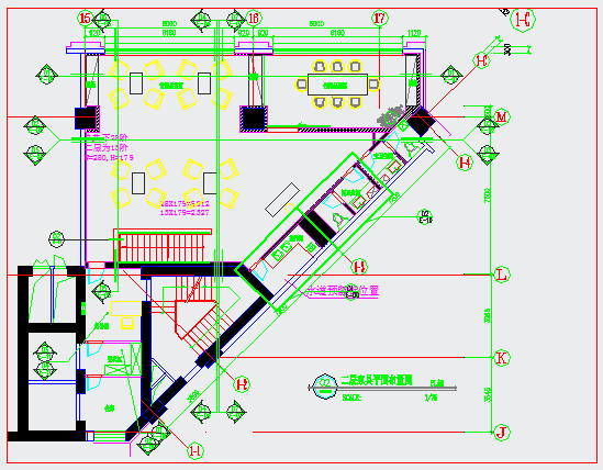某茶馆完整CAD设计详细竣工图平面图_图1