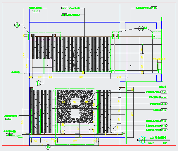 某茶馆完整CAD节点详细竣工图一层立面图_图1