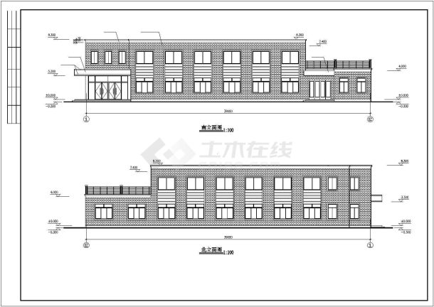 某城市公司食堂建筑方案设计完整施工CAD图纸-图一