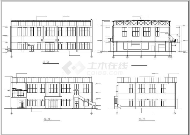 中学操场与食堂全套建筑设计施工图-图二