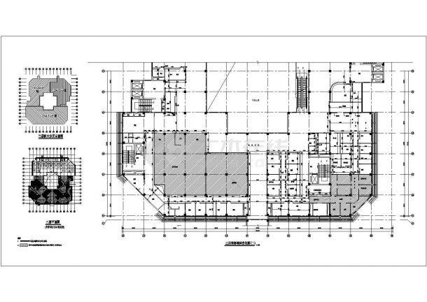 某医院三层局部墙体CAD设计节点定位图-图一