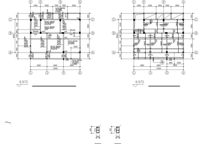 沈阳市长锦嘉园小区局部4层框架结构单体别墅全套结构设计CAD图纸_图1