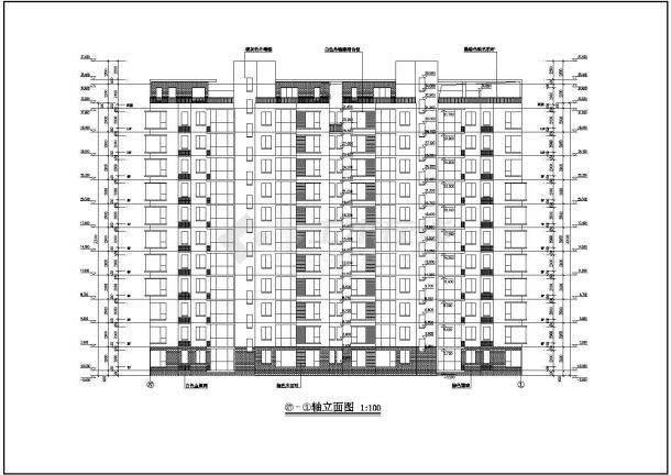 秀枫山庄20栋小高层设计CAD建筑施工图-图二