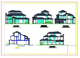 二层独栋别墅建筑cad设计施工图纸