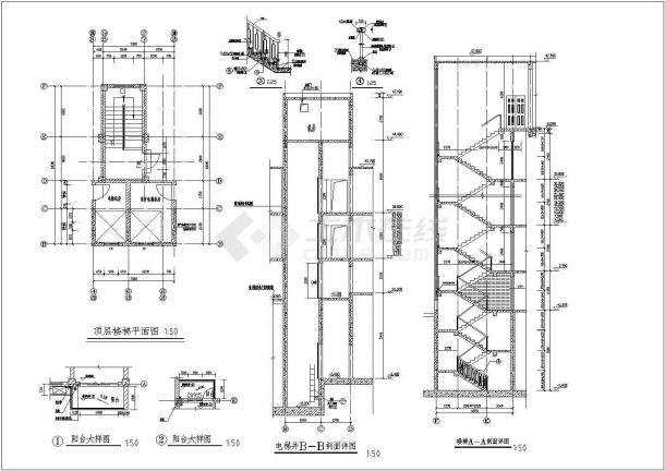 某6835平方米十四高层住宅建筑施工CAD图纸，高44米-图二