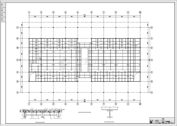 某地区2层钢网架结构农贸市场结构设计CAD施工图-图一