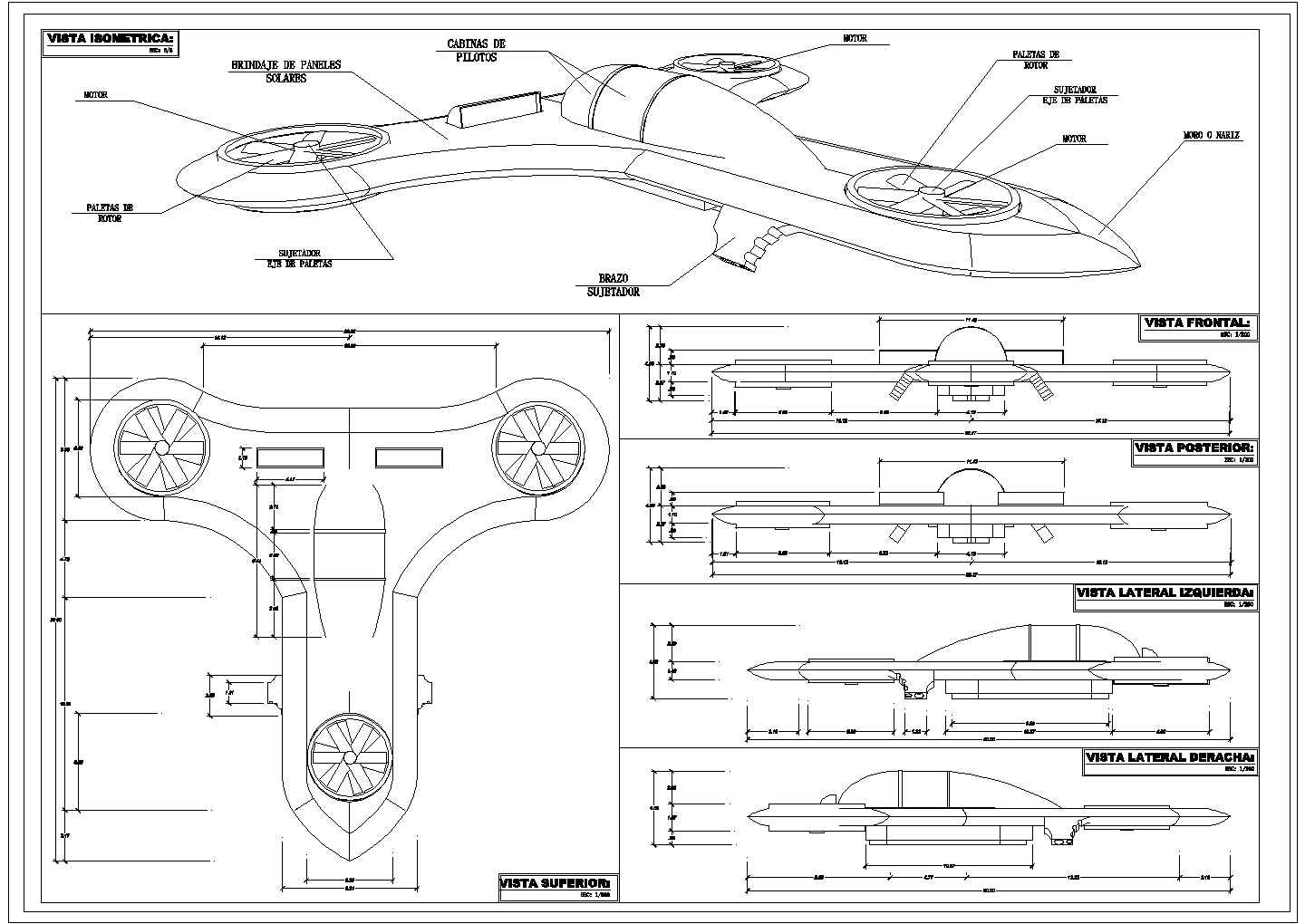 某飞机CAD详细构造设计图纸