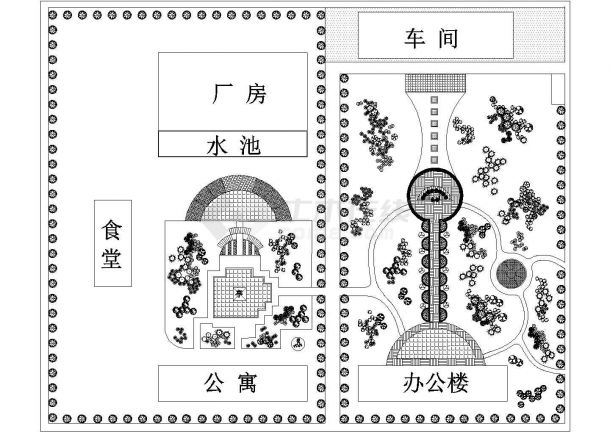 某车间绿化CAD景观完整设计施工图纸-图一