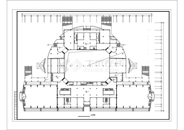 长137.3米 宽93.6米 -1+3层某大学体育馆方案图【含各层平面2立2剖面 7个CAD文件】-图一