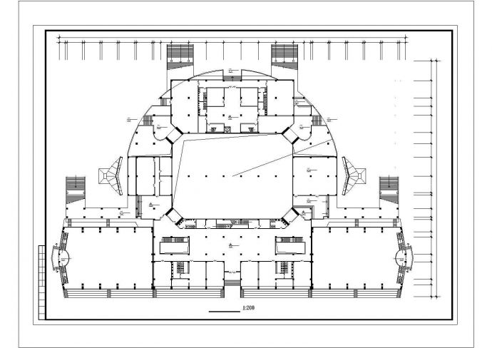 长137.3米 宽93.6米 -1+3层某大学体育馆方案图【含各层平面2立2剖面 7个CAD文件】_图1