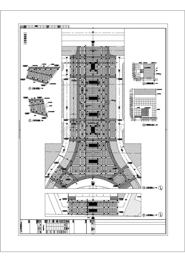 吉林6018座钢桁架中央索承网壳组合屋架体育馆总体施工CAD图纸-图一