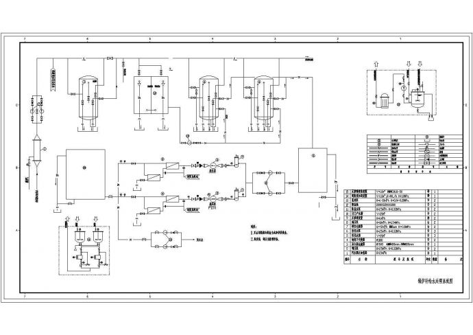 某电厂锅炉水处理设计cad 施工图纸_图1