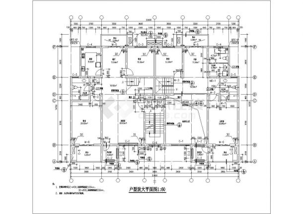 浙江省温州市市区某复式居民楼施工设计CAD图纸-图二