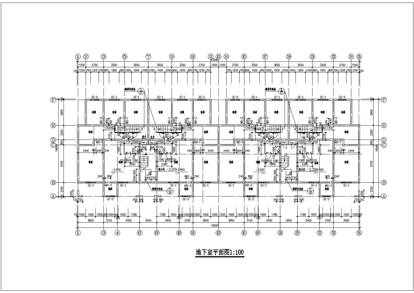 浙江省温州市市区某复式居民楼施工设计CAD图纸