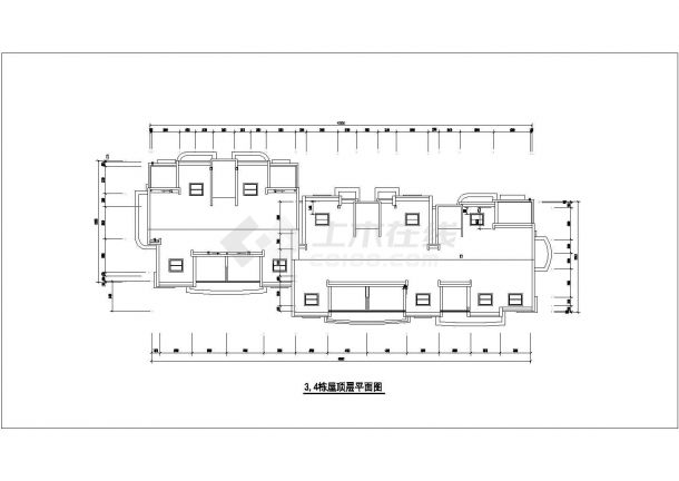 六层七栋住宅公寓楼建筑设计cad图(带阁楼设计)-图一