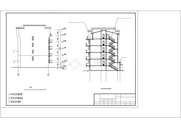 某地住宅6层砖混建筑结构设计cad施工图纸-图二